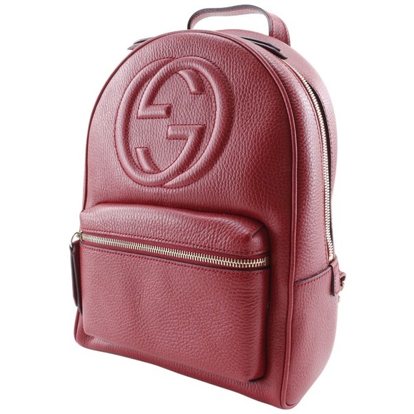 GUCCI Red Leather Backpack - Picture 2 of 11